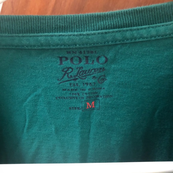 Ralph Lauren Tops Ralph Lauren Army Green Shirt With Purple Logo